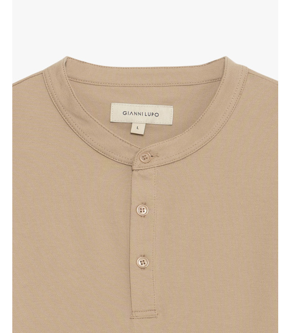 Polo collo coreano in piquet