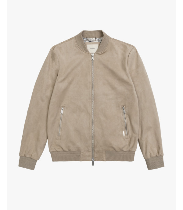 Giubbotto bomber effetto camoscio