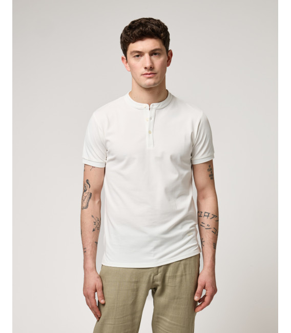 Polo collo coreano in piquet