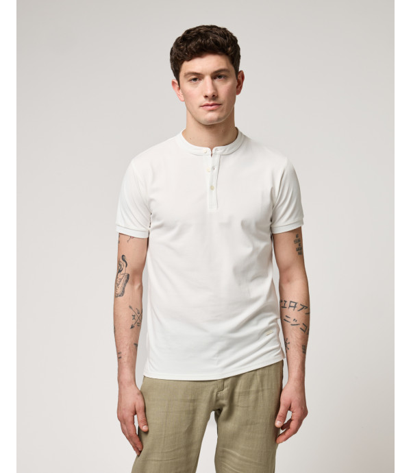 Polo collo coreano in piquet