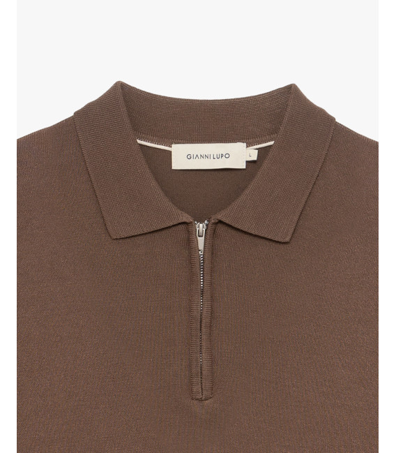 Polo in maglia con collo zip