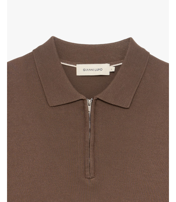 Polo in maglia con collo zip