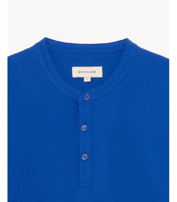 Polo collo coreano in piquet