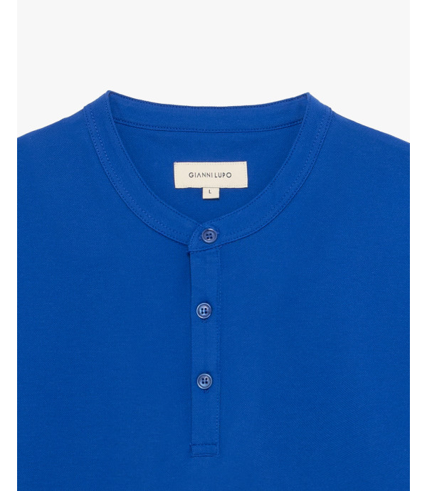 Polo collo coreano in piquet