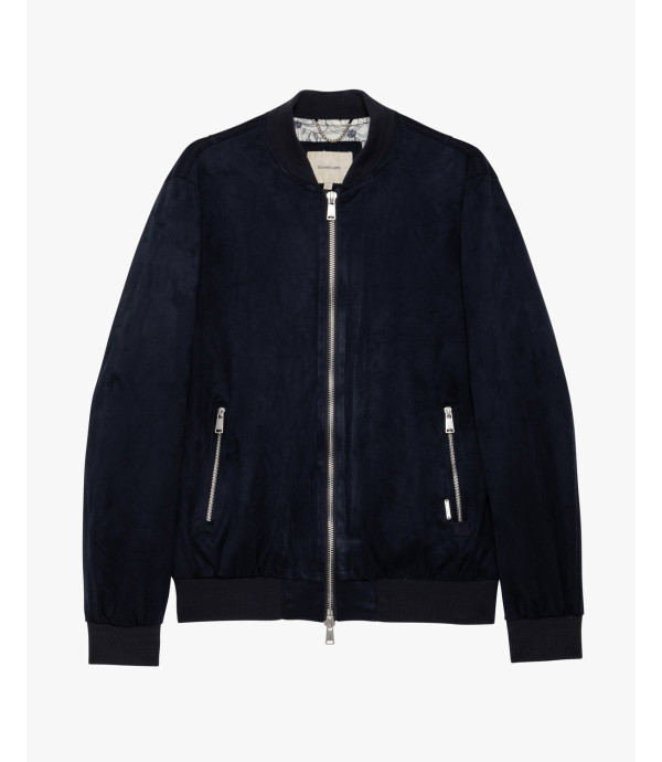 Giubbotto bomber effetto camoscio