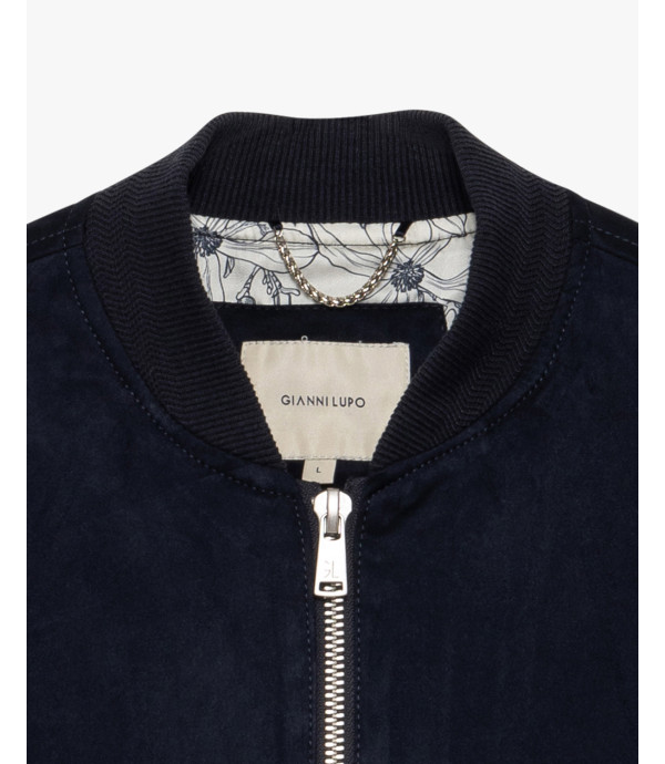 Giubbotto bomber effetto camoscio