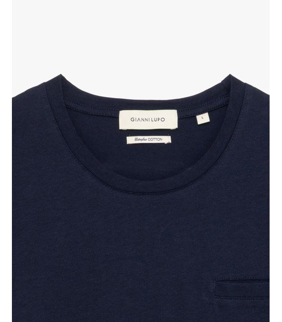 T-shirt con taschino in cotone extra fine
