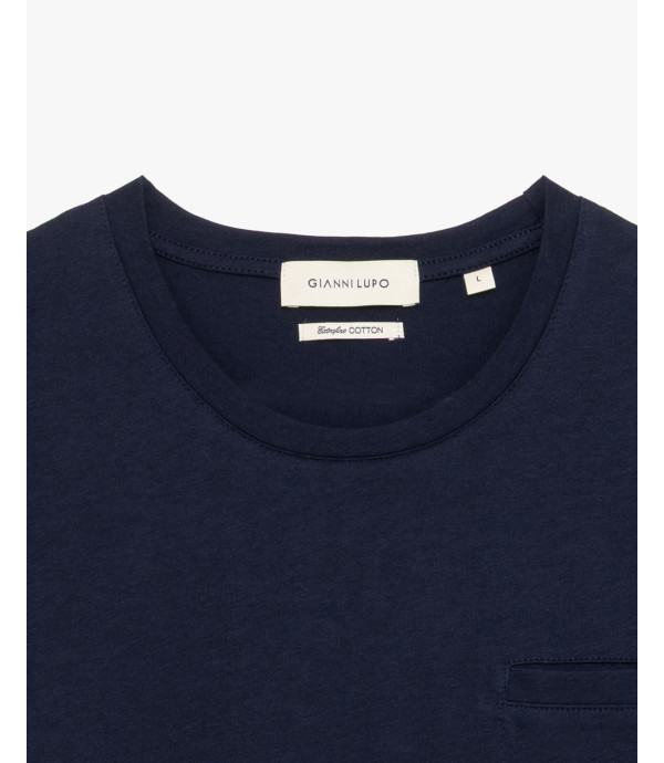 T-shirt con taschino in cotone extra fine