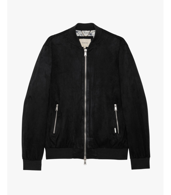 Giubbotto bomber effetto camoscio