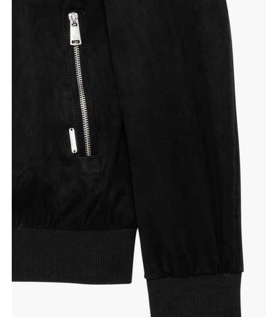 Giubbotto bomber effetto camoscio