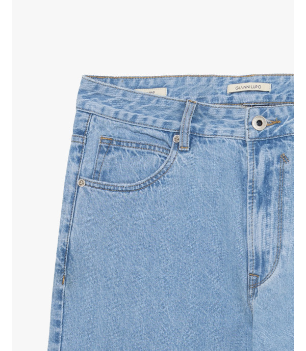 Jeans DAD relaxed fit light wash con graffi