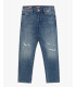 GRANT100 carrot fit jeans in medium wash with emboideries