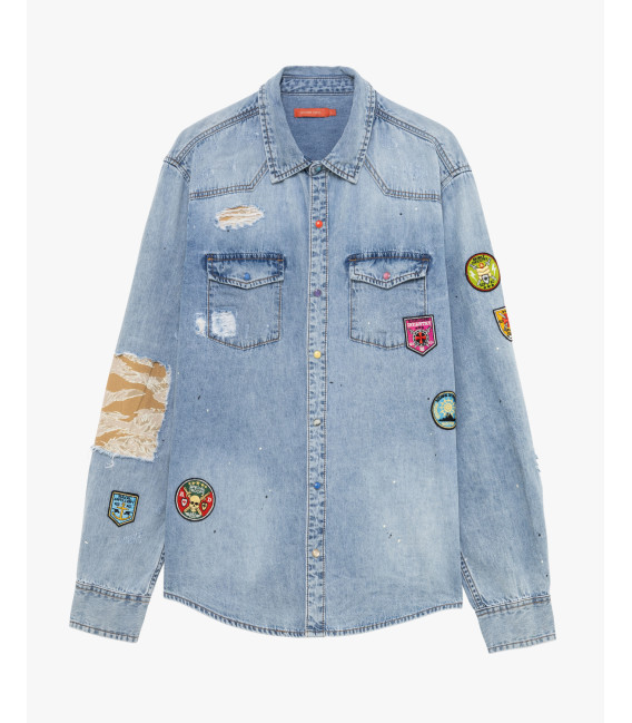 Camicia in denim con applicazioni