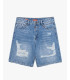 Bermuda in denim con abrasioni