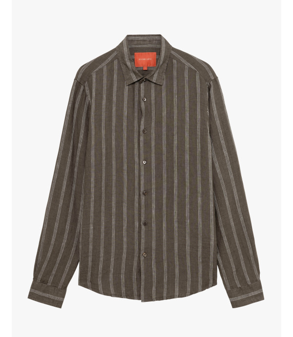 Camicia a righe in lino