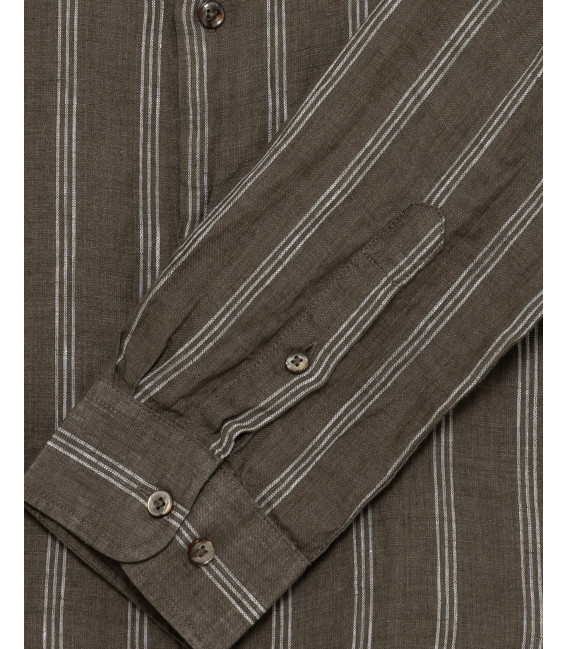 Camicia a righe in lino
