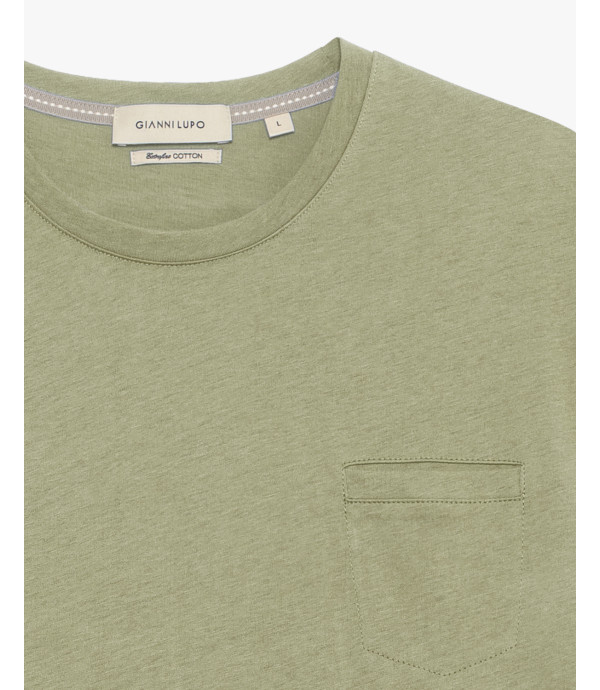 T-shirt con taschino in cotone extra fine