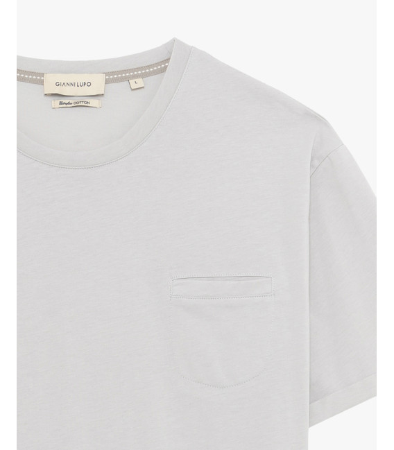 T-shirt con taschino in cotone extra fine