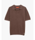 T-shirt polo in maglia con pattern in rilievo