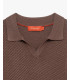 T-shirt polo in maglia con pattern in rilievo