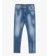 KEVIN skinny-fit jeans in medium wash and distressed details