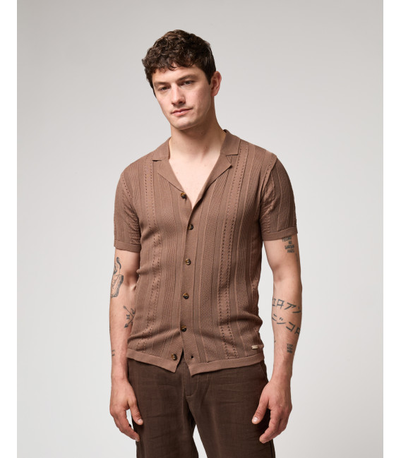 Camicia in maglia con trasparenze