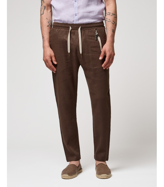 Linen drawstring trousers