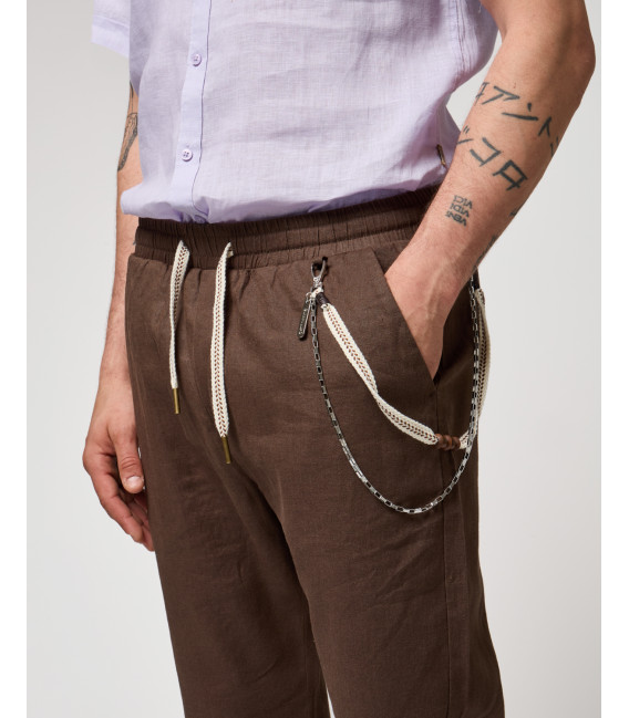 Linen drawstring trousers