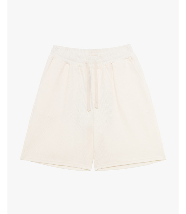 Textured fabric bermuda shorts