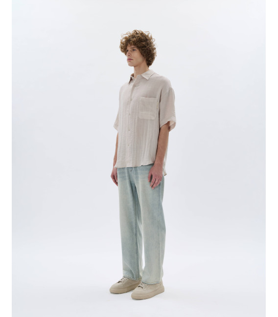 Camicia manica corta in tessuto leggero