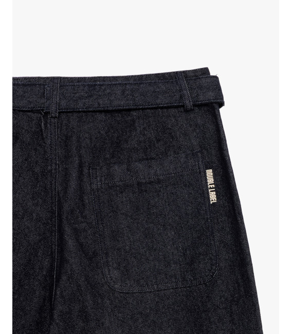 Bermuda in denim con cintura