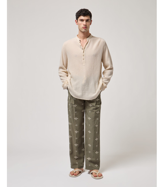 Camicia con collo alla coreana