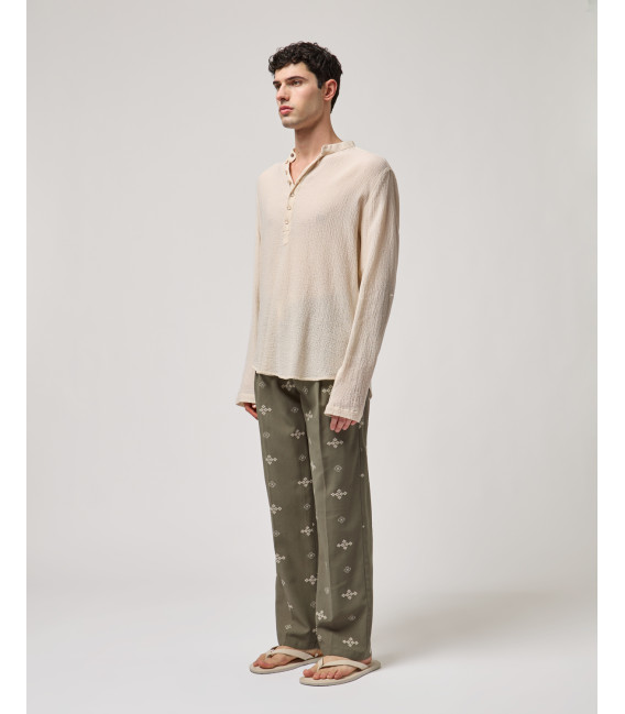 Camicia con collo alla coreana