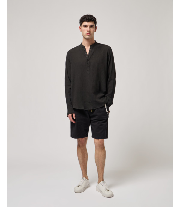 Mandarin-collar shirt