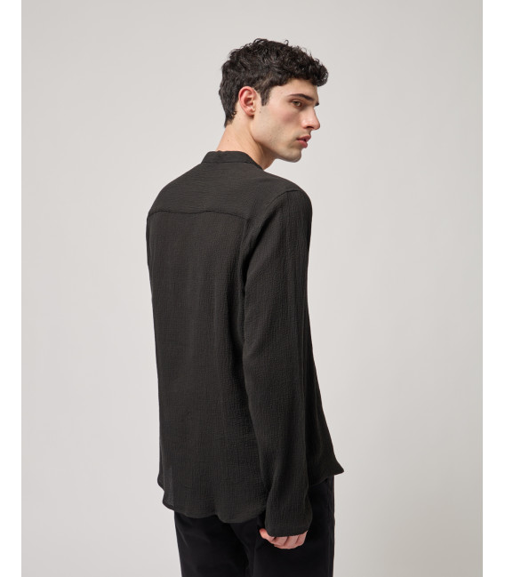 Mandarin-collar shirt