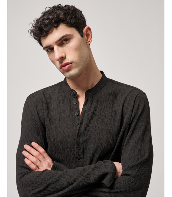 Mandarin-collar shirt
