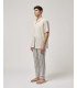 Relaxed-fit linen-blend striped trousers