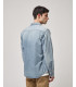 Light-wash denim shirt with distressed details