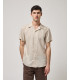 Linen blend bowling shirt