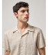 Linen blend bowling shirt