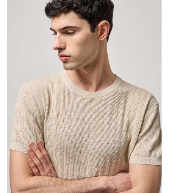 Knitted short-sleeve T-shirt