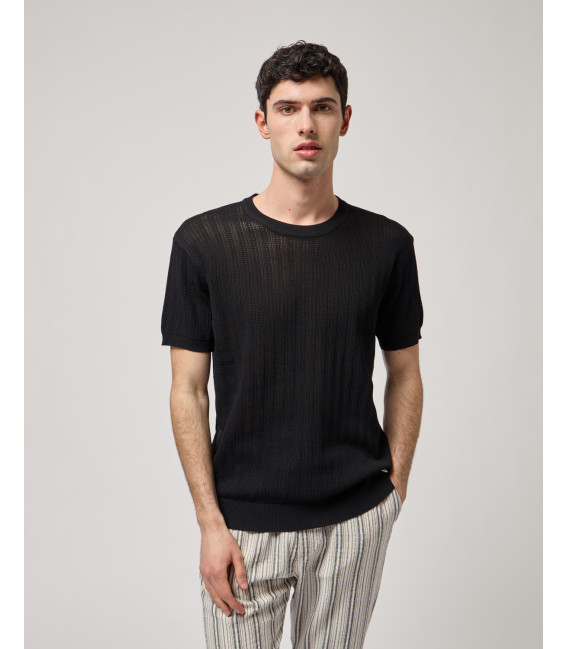 Knitted short-sleeve T-shirt