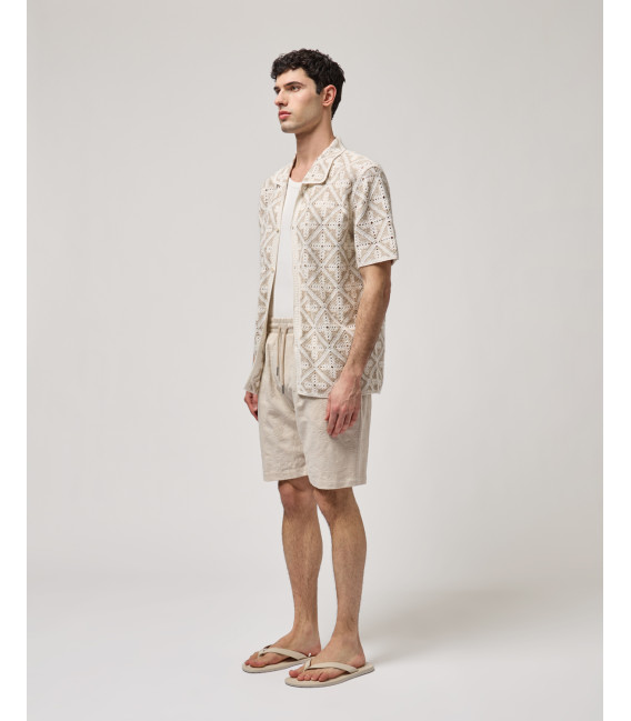 Crochet short sleeve shirt