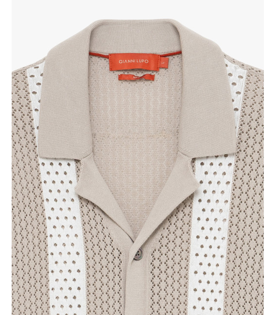 Openwork knit shirt