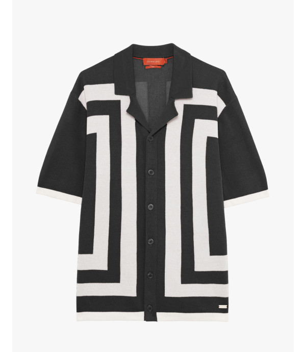 Short-sleeve knitted shirt