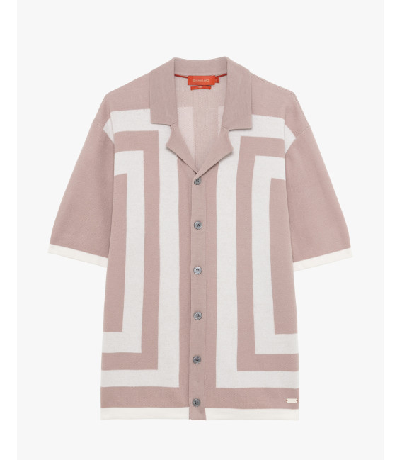 Short-sleeve knitted shirt