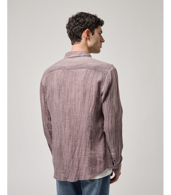 Crumpled-fabric shirt