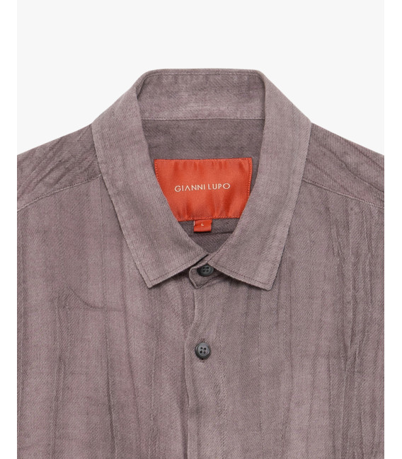 Crumpled-fabric shirt