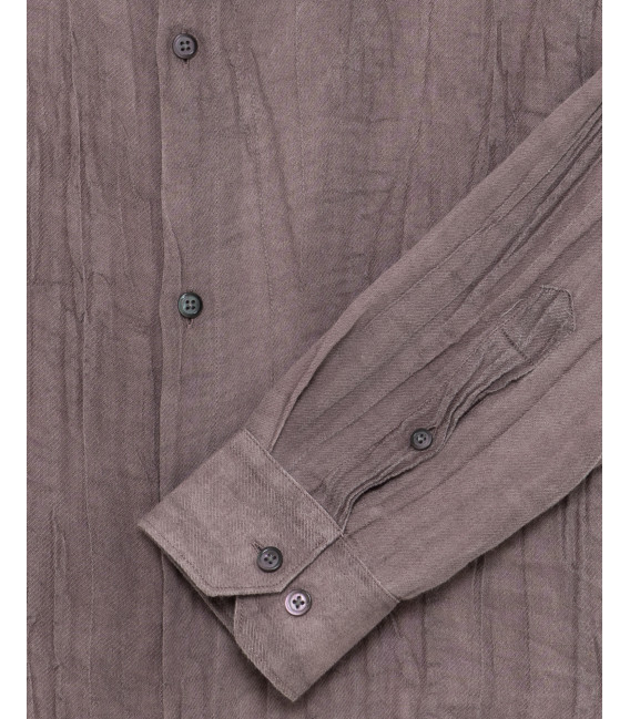 Crumpled-fabric shirt