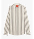 Striped shirt with mandarin collar